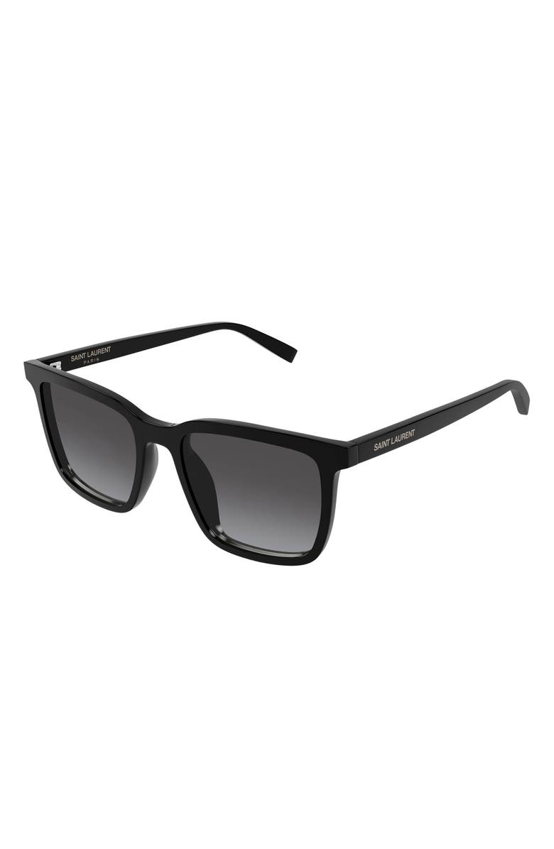Saint Laurent 54mm Square Sunglasses, Alternate, color, Black
