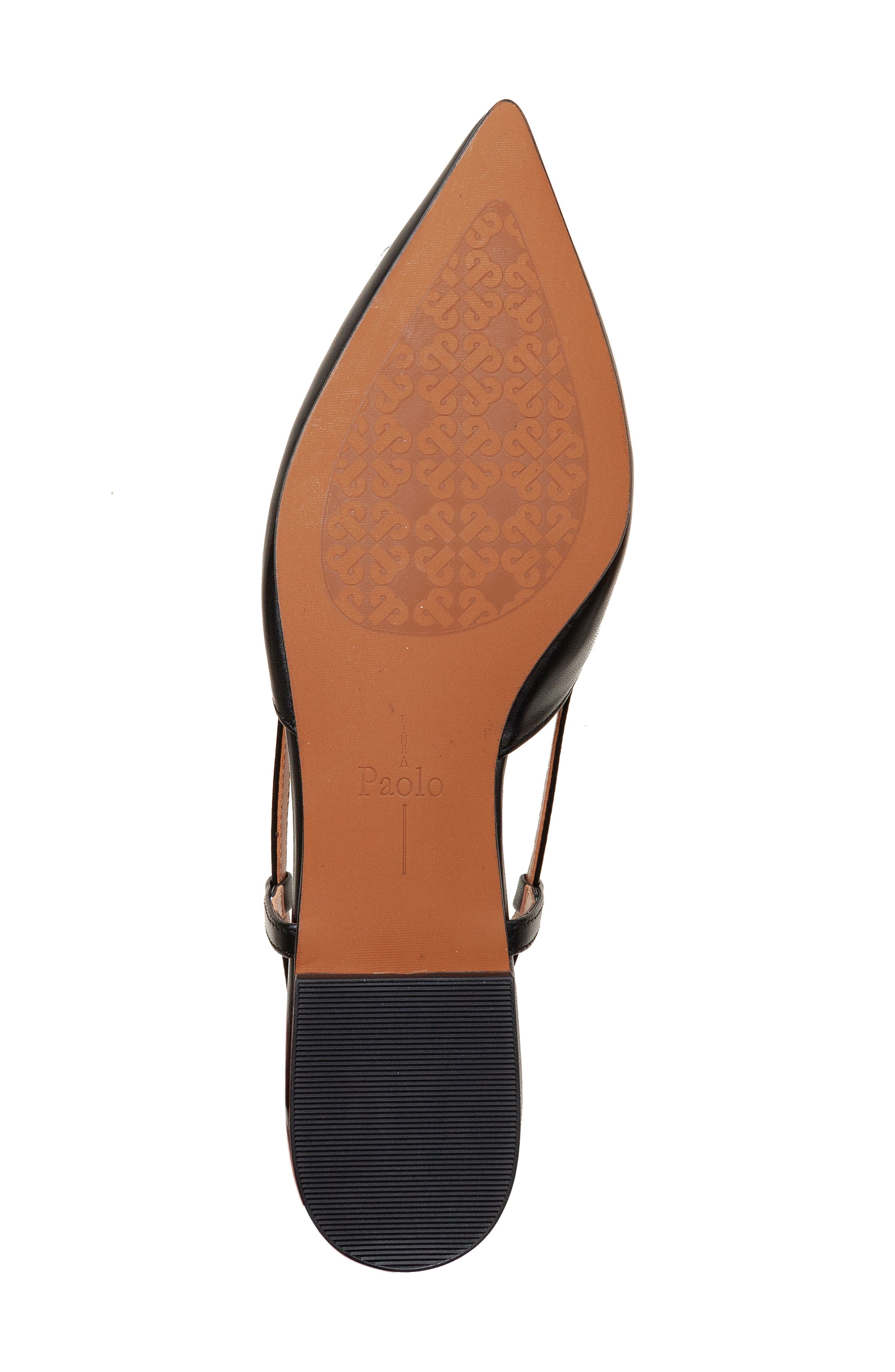 Linea Paolo Cammy Slingback Pointed Toe Flat, Alternate, color, Black/ Eggshell