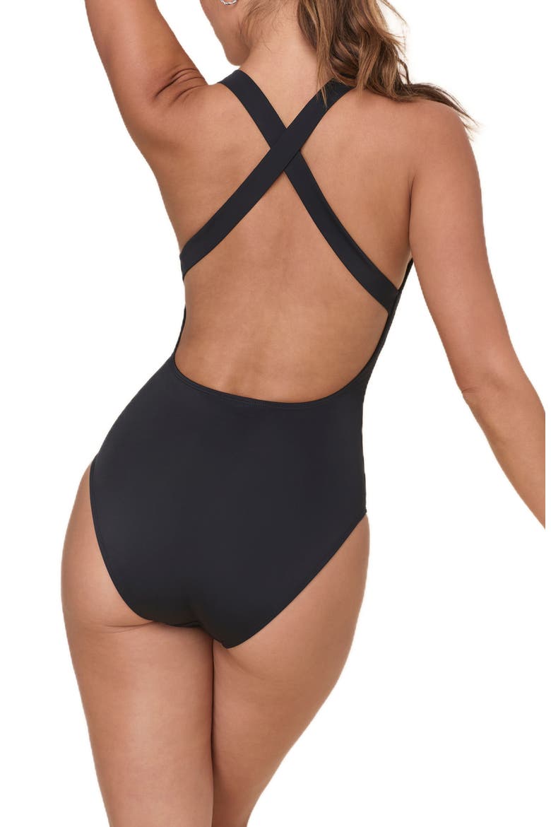 The Tulum Long Torso One-Piece Swimsuit, Alternate, color, BLACK