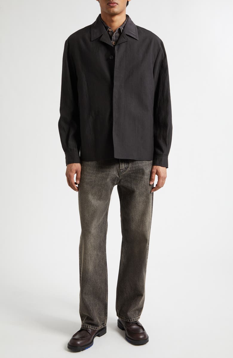 OUR LEGACY Pack Linen Blend Jacket, Alternate, color, Soot Black Techflax