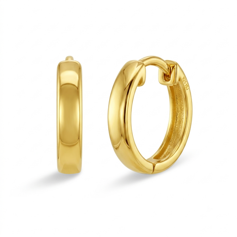 Classic Polished Plated Huggie Hoops