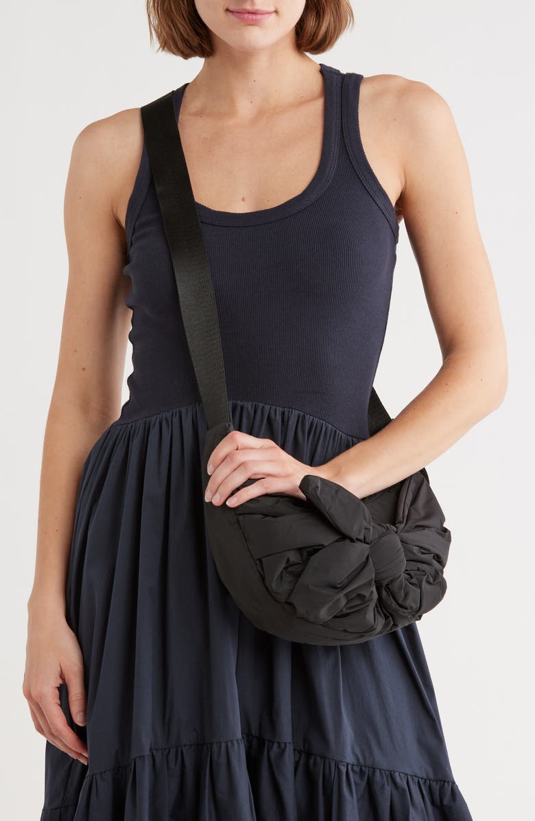 Dolce Vita Knotted Nylon Crossbody Bag, Alternate, color, Black