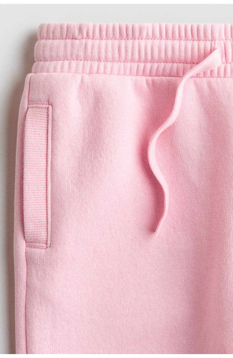 H&M Wide Brushed-inside Joggers, Alternate, color, Light Pink