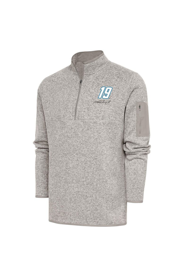 Men's Antigua Oatmeal Martin Truex Jr Fortune Quarter-Zip Pullover Jacket, Main, color, Oatmeal
