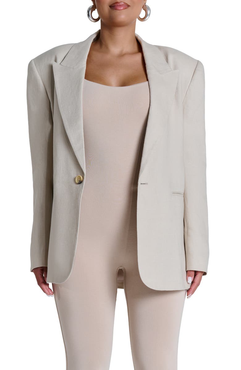 Naked Wardrobe Stretch Jersey Capri Jumpsuit, Alternate, color, Soft Beige