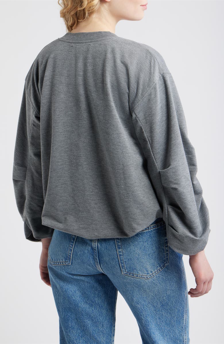 CITY BLUES Pleated Sweatshirt, Alternate, color, Heather Gray