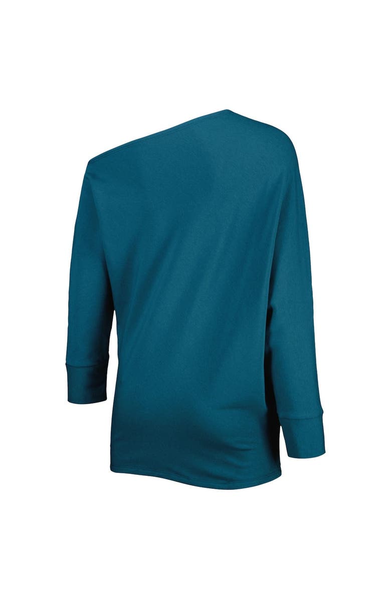 KIYA TOMLIN Women's KIYA TOMLIN Midnight Green Philadelphia Eagles Twisted Tri-Blend Asymmetrical 3/4-Dolman Sleeve Sweatshirt, Alternate, color, 