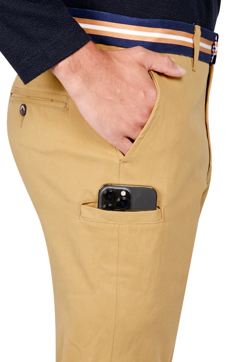 CONSTRUCT Slim Fit Solid Cotton Stretch Pants, Alternate, color, Tan