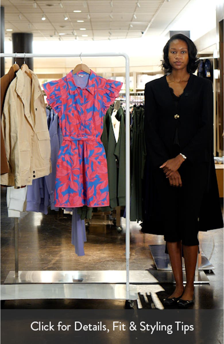 Maia Belted Ruffle Cotton Shirtdress, sales video thumbnail