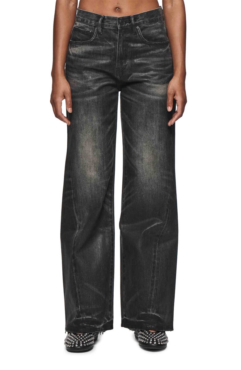 PURPLE BRAND Twisted High Waist Wide Leg Baggy Jeans, Main, color,