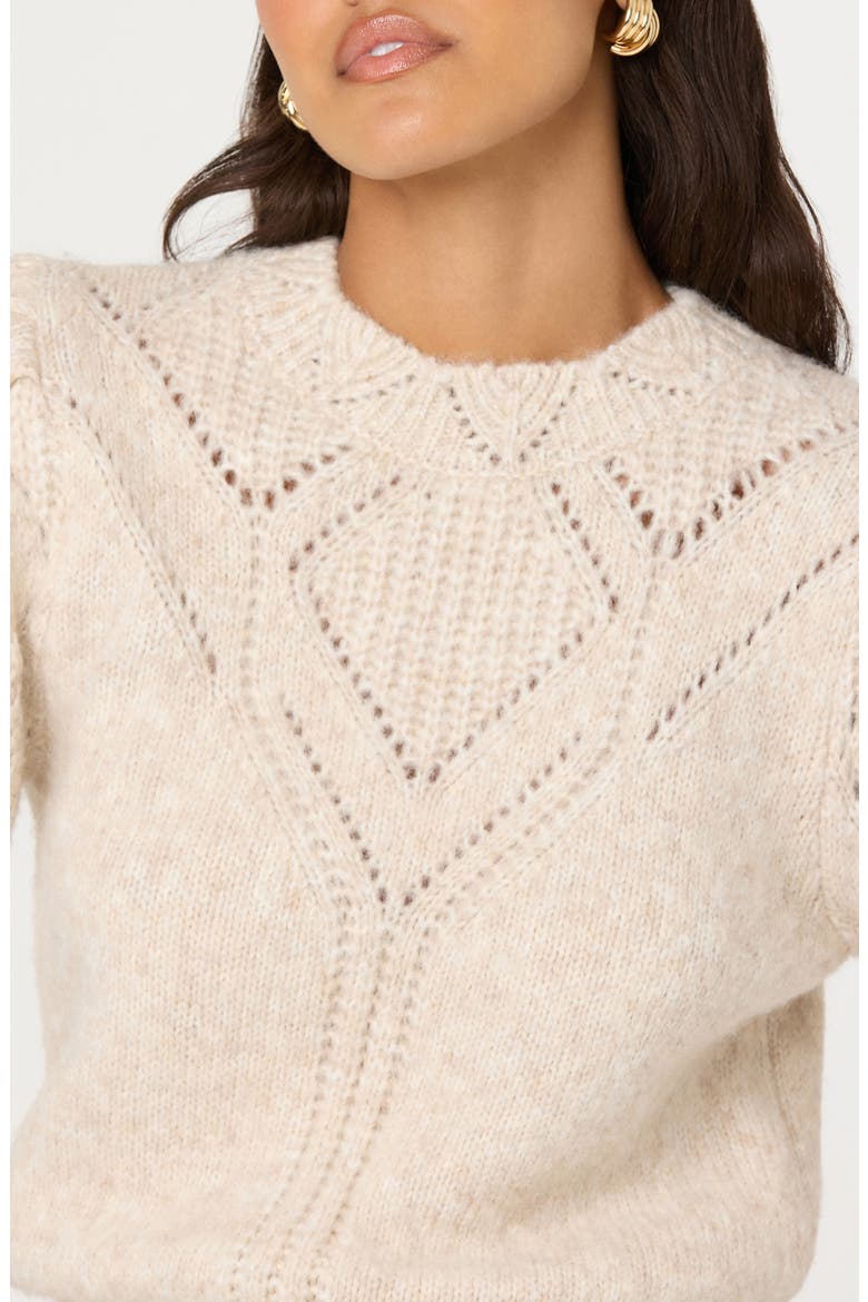 Pelloni Pointelle Sweater, Alternate, color, OATMEAL