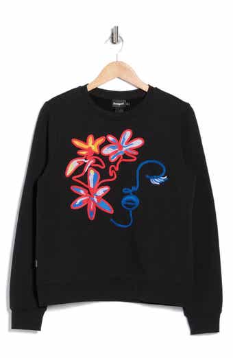 Desigual Floral Embroidered Cotton Sweatshirt