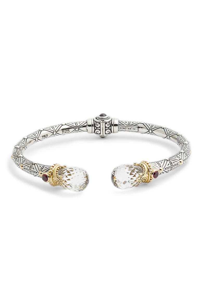 Pythia Crystal Hinge Cuff, Main, color, SILVER/ CRYSTAL
