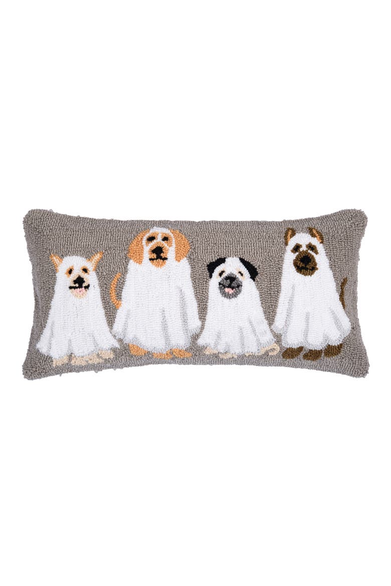 Ghost Pets Throw Pillows, Main, color, Gray