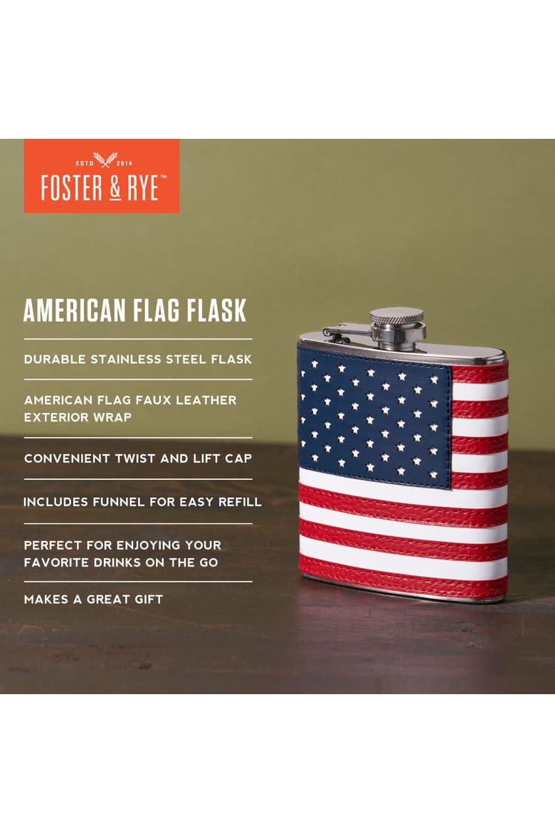 American Flag Flask, Alternate, color, Multicolor