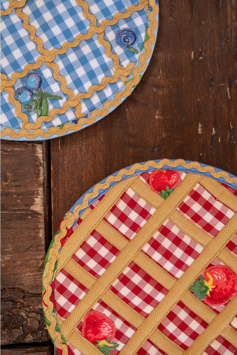 Berry Fine Pie Time Potholder & Trivet, Set of 2, Alternate, color, Blue