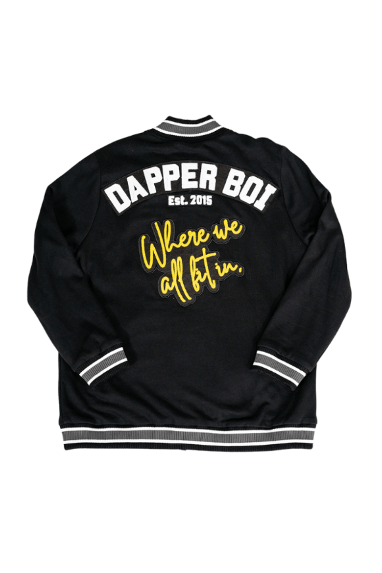 Limited Edition Dapper Boi Letterman Jacket, Alternate, color, Black