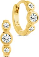 Sterling Forever Karolina Cubic Zirconia Trio Huggie Hoop Earrings