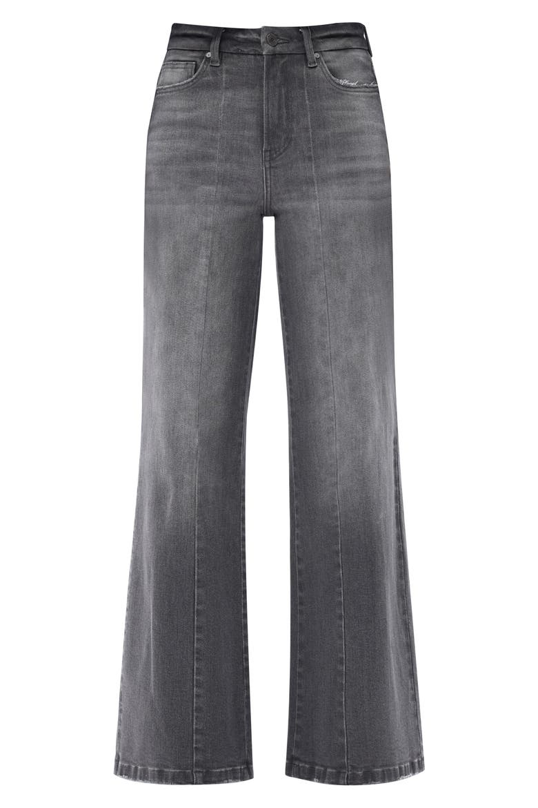Seamed High Waist Wide Leg Jeans, Alternate, color, GRAY