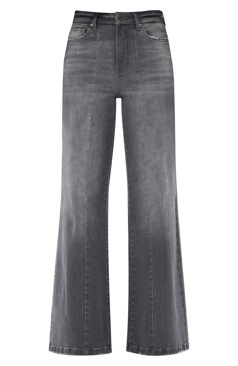 Bayeas Seamed High Waist Wide Leg Jeans, Alternate, color, Gray