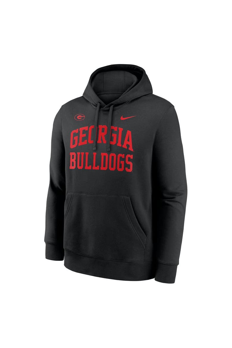 Men's Nike  Black Georgia Bulldogs Primetime Arched Club Fleece Pullover Hoodie, Alternate, color, Black