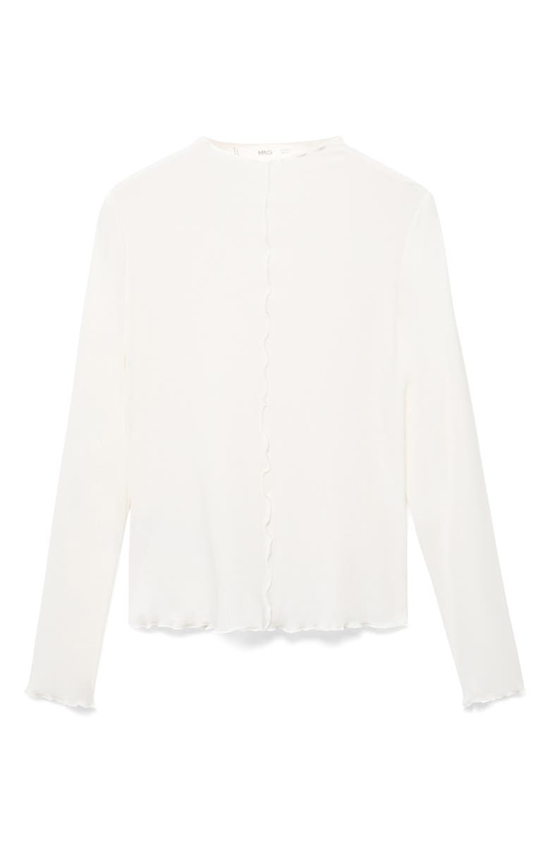 MANGO Mock Neck Knit Top, Alternate, color, White