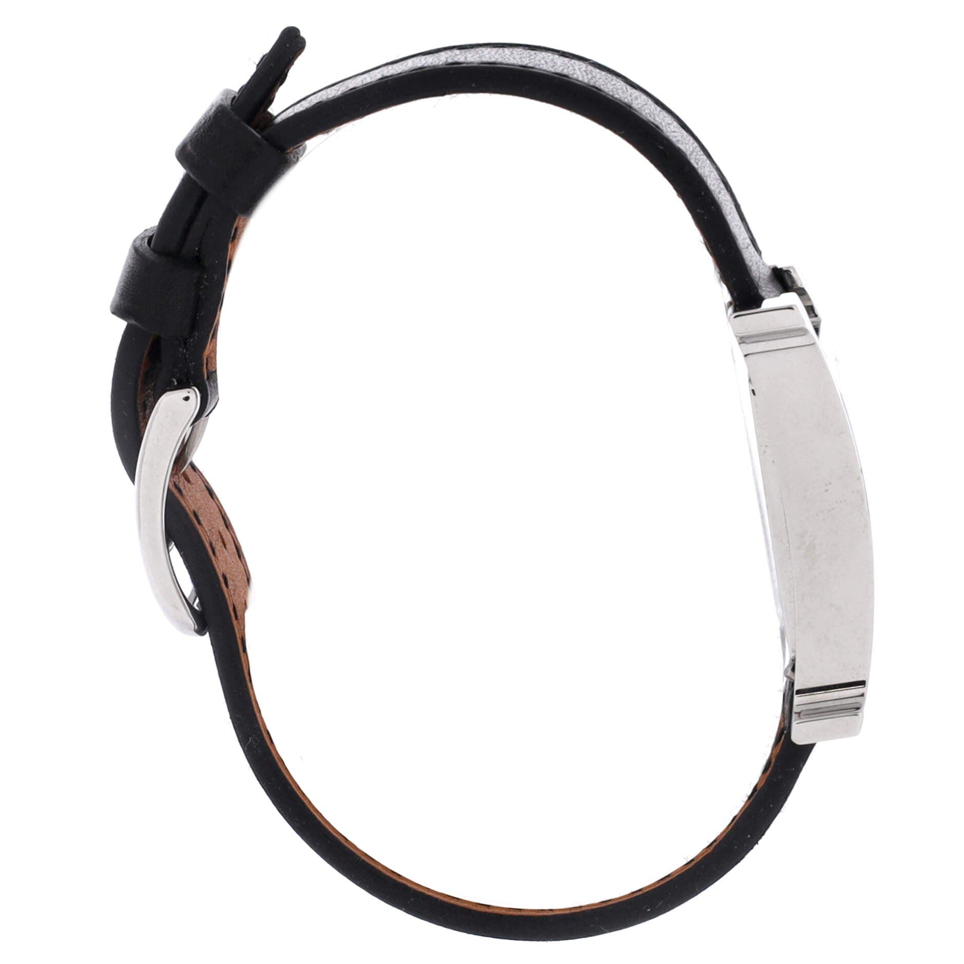 Heure H Quartz Watch Stainless Steel and Leather 21, Alternate, color, Black