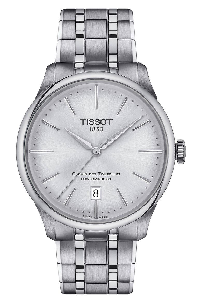 Chemin des Tourelles Powermatic 80 Bracelet Watch, 39mm, Main, color, GREY