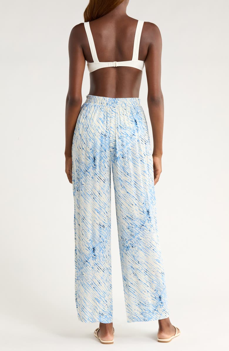 Elan Print Cover-Up Wrap Pants, Alternate, color, Blue Sahara