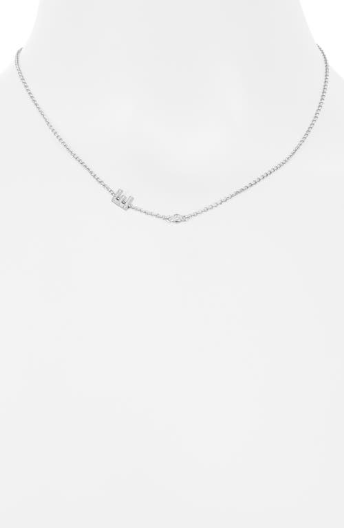 Meshmerise Bezel Diamond Initial Chain Necklace In Silver