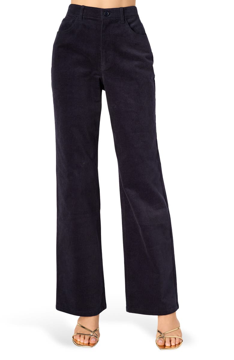CAMI NYC Zenobia High Waist Bootcut Corduroy Pants, Main, color, Navy