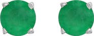 EFFY 14K White Gold Natural Emerald Stud Earrings
