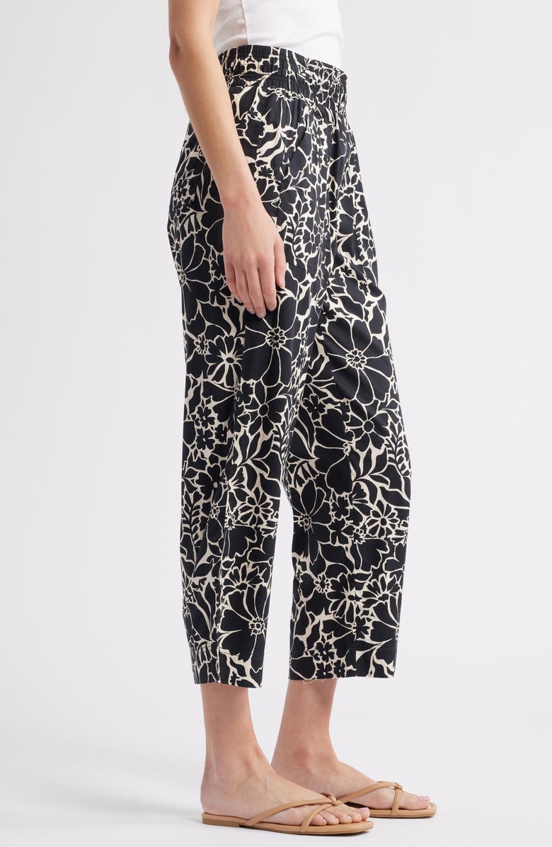 Wit & Wisdom Floral Cotton Blend Crop Pants, Alternate, color, Black Off White