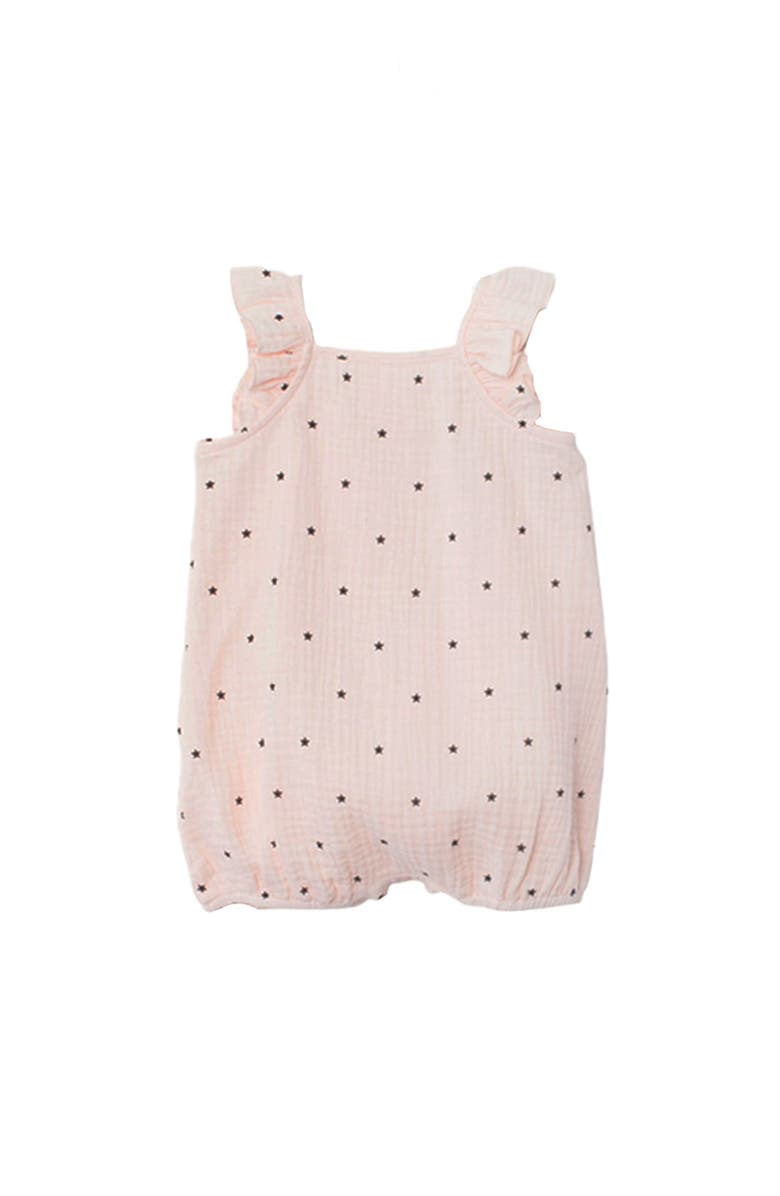 Mabel + Honey Stargirl Ruffled Sleeve Romper, Main, color, Pink