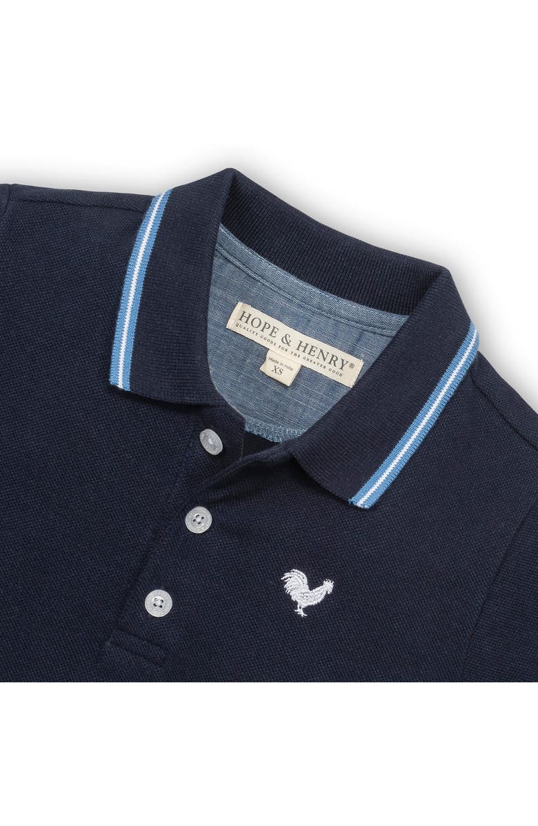 Hope & Henry Baby Boys' Organic Pique Polo, Infant, Alternate, color, Navy With Blue And White