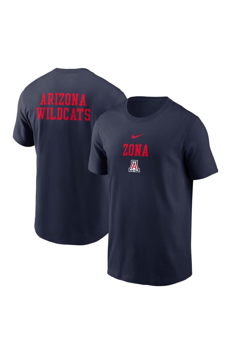 Nike Men's Nike Navy Arizona Wildcats 2-Hit Stacked T-Shirt, Main, color, Navy