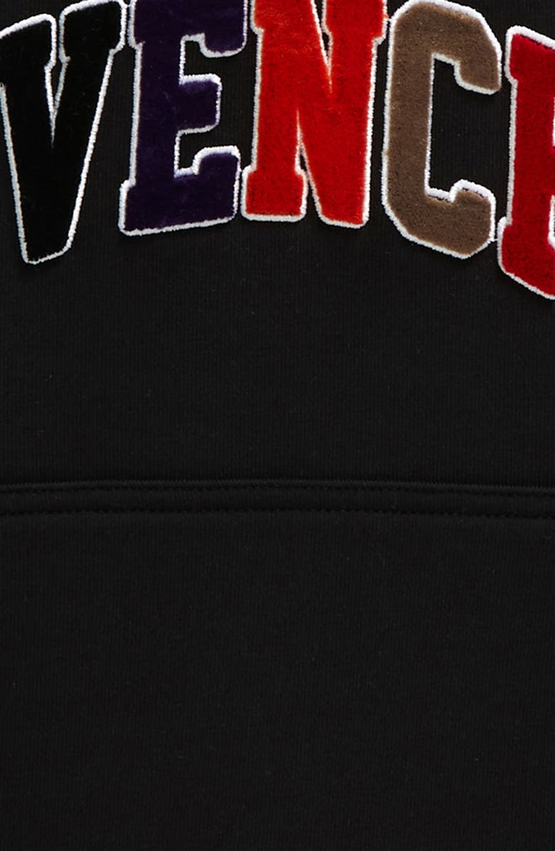 GIVENCHY KIDS Kids' Logo Patch Fleece Hoodie, Alternate, color, 