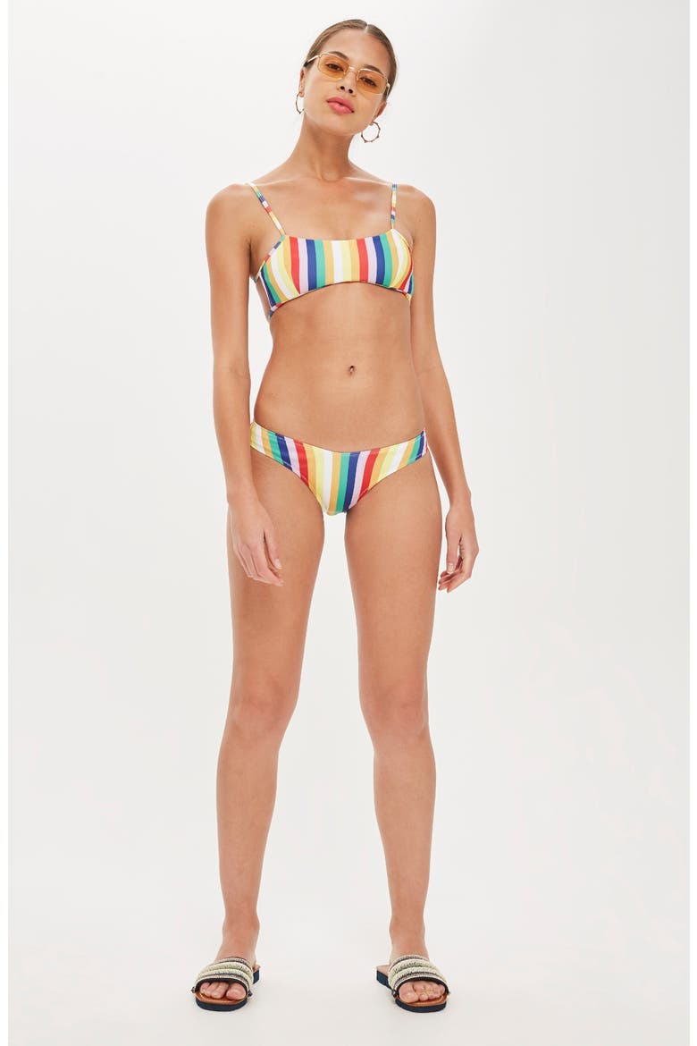 Stripe Crop Bikini Top, Alternate, color, WHITE MULTI