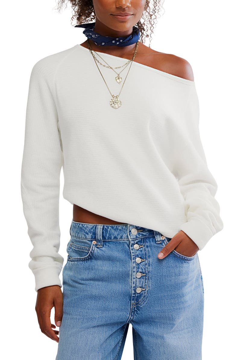 Free People Jess One-Shoulder Thermal Top, Main, color, Clean Ivory