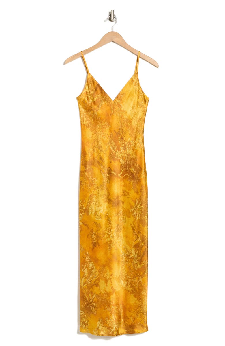 L'AGENCE Seridie Jungle Silk Slipdress, Main, color, Gold Jungle Toile