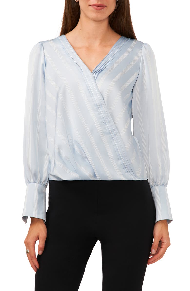 Halogen<sup>®</sup> Pintuck Balloon Sleeve Top, Main, color, Blue Mist Stripe