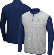 COLOSSEUM Men's Colosseum Gray/Navy Georgia Tech Yellow Jackets Prospect Space-Dye Quarter-Zip Jacket