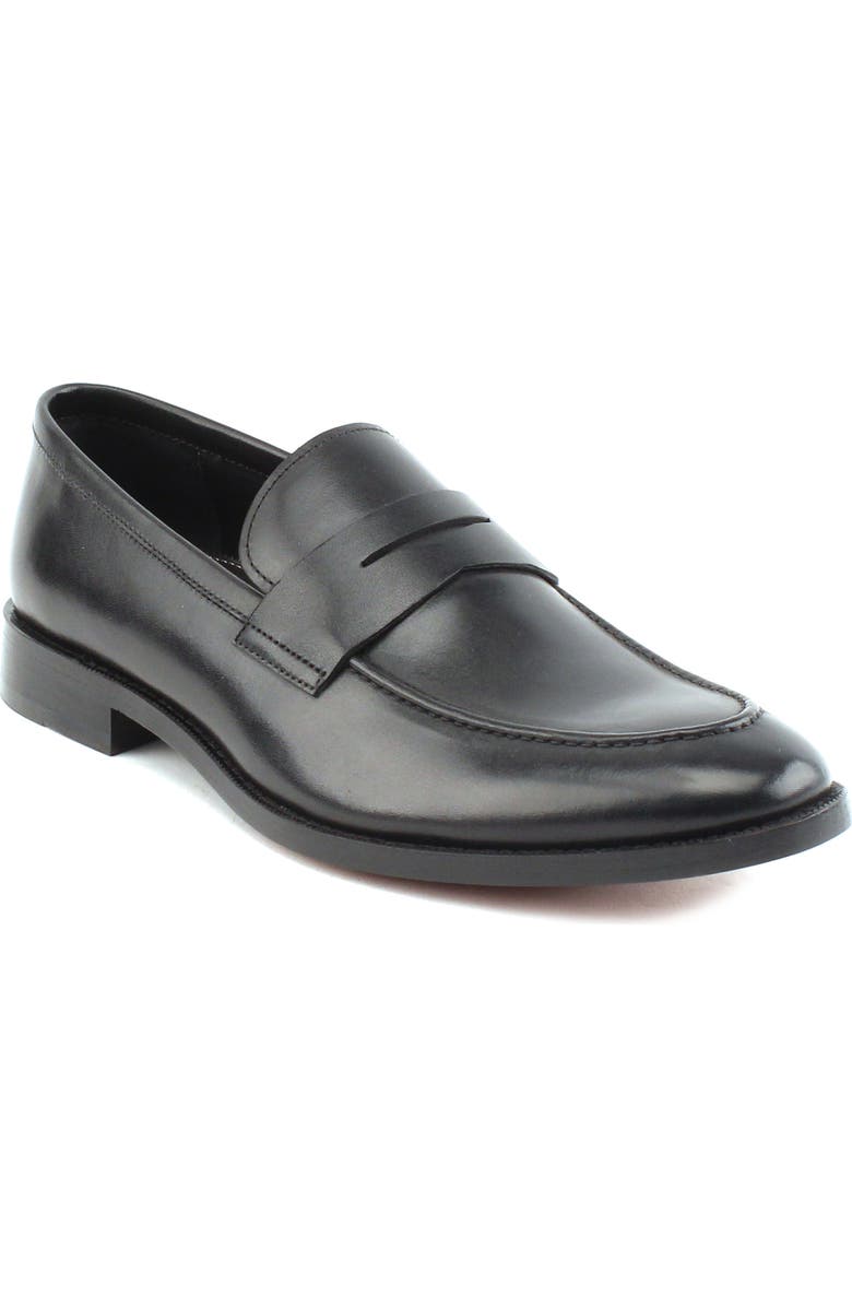 Gordon Rush Henderson Penny Loafer, Main, color, Black Leather
