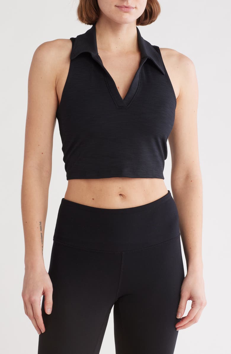 Beyond Yoga Heather Sleeveless Rib Crop Top, Main, color, 