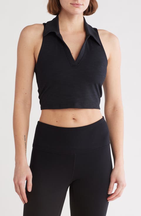 Heather Sleeveless Rib Crop Top
