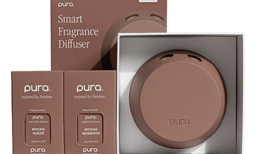 Pura X Pantone Color Of The Year  4 Smart Fragrance Diffuser & Refill Set In Mocha