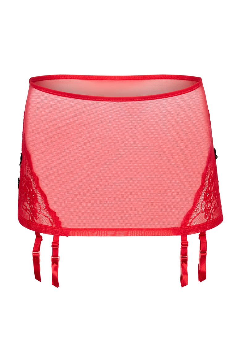 Margeaux Garter Belt Lingerie, Alternate, color, Dark red