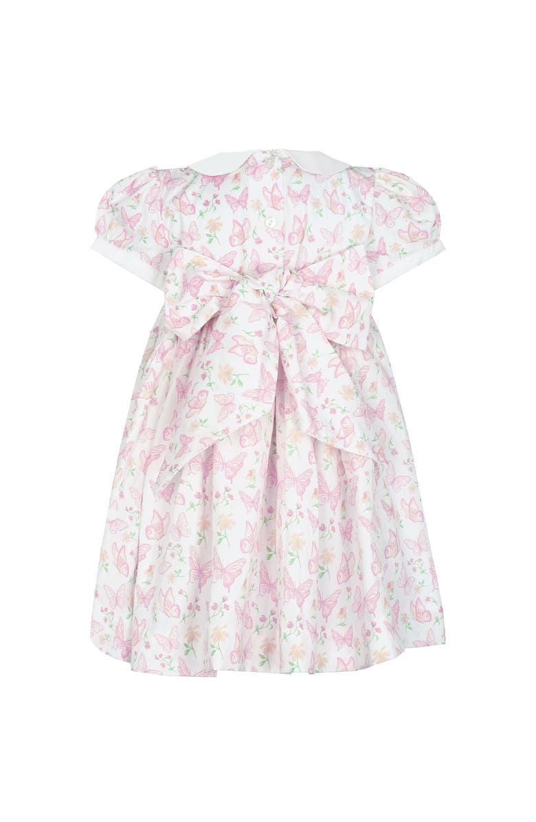 Nellapima Butterflies Print Smocked Dress - Baby, Alternate, color, Pink
