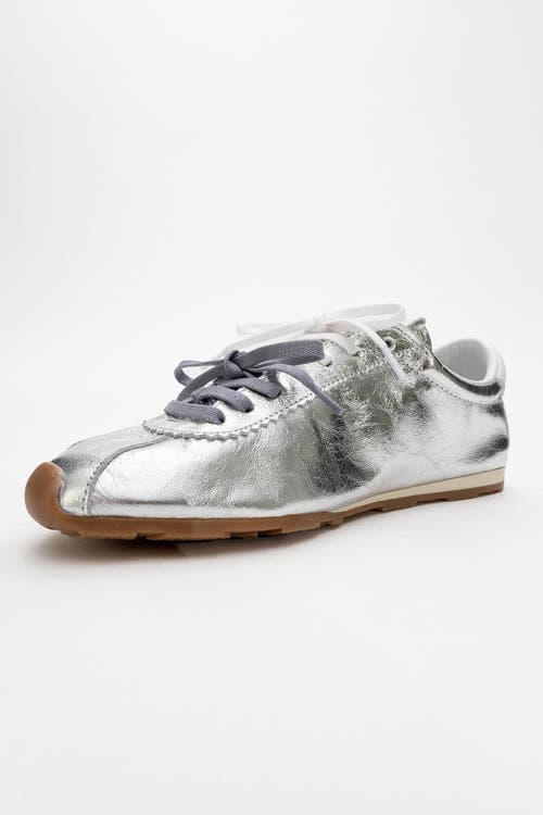 Forever & Always Shoes Crea Leather Sneakers In Silver Leather