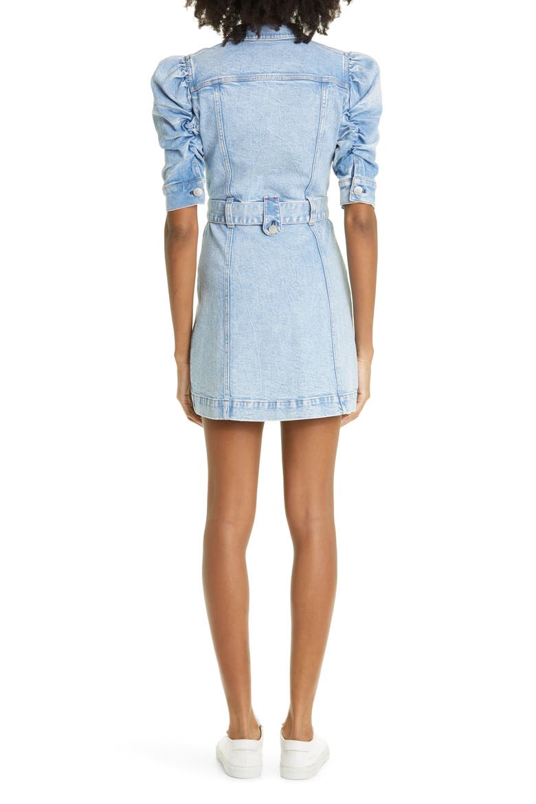 Magali Puff Sleeve Stretch Cotton Denim Dress, Alternate, color, ROCKY BLUES LIGHT